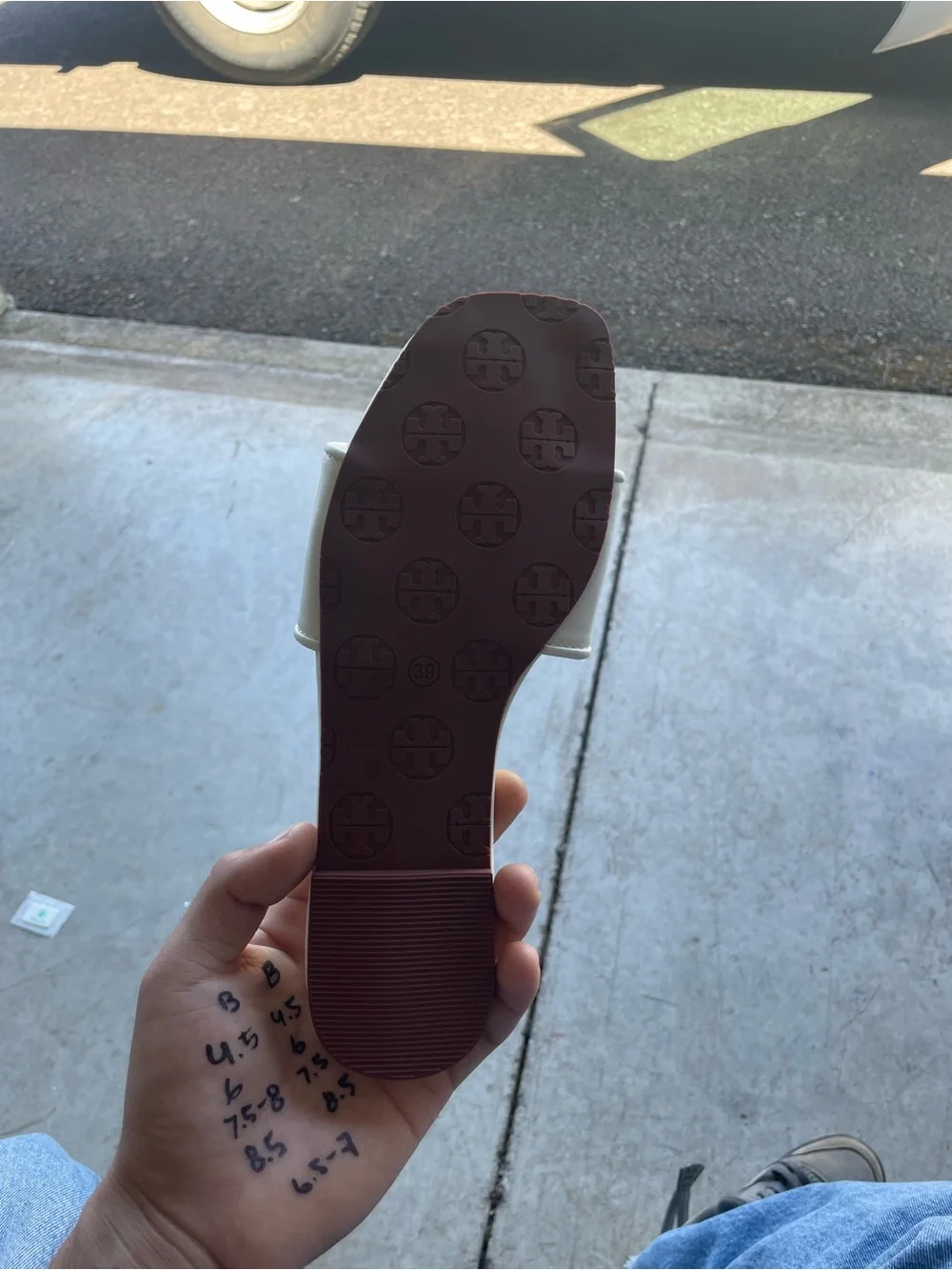 Tory Burch Cream Slide with Gold Logo Accent - Picture 3 of 3